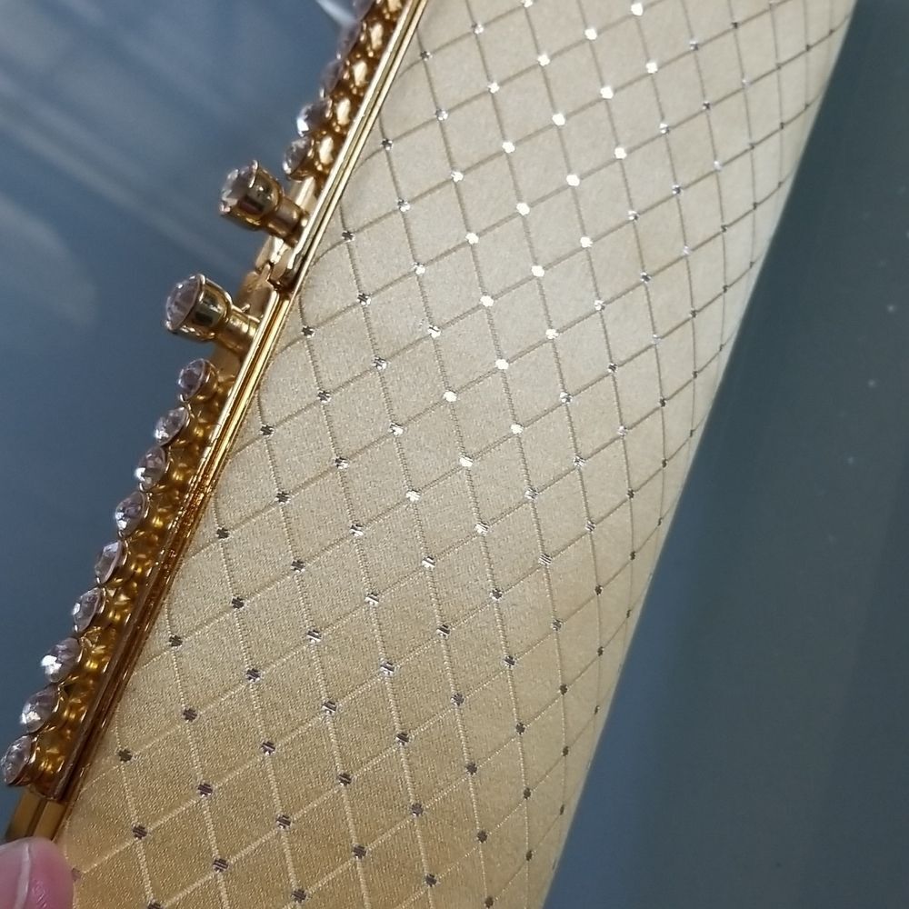 Joymax Retro Metallic Gold Rhinestone Bag - Picture 9 of 11
